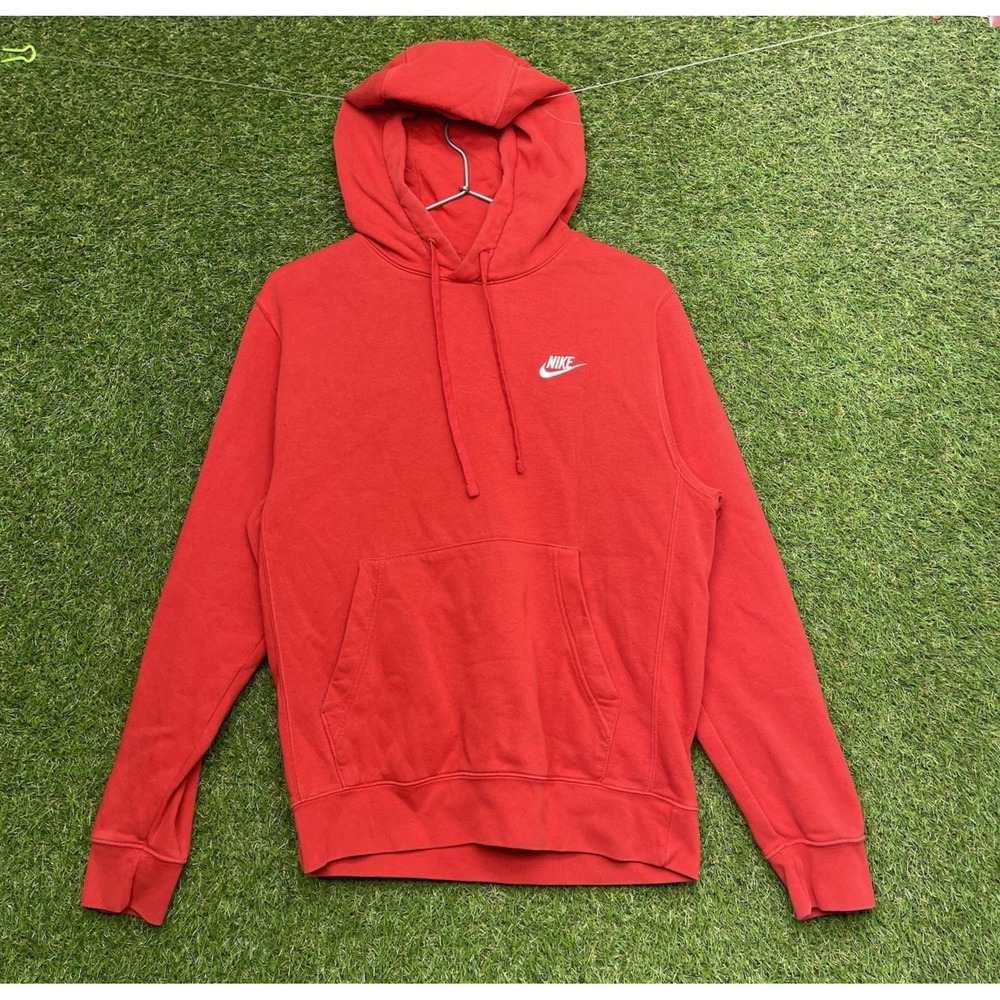 Nike Club Fleece Hoodie Mens Small Y2K Athletic Sportswear OSU Red Sweatshirt